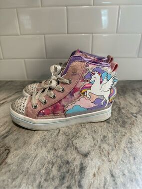 Sketchers Twinkle Toes Light-Up Unicorn High-Top Sneakers - Girls 13.5